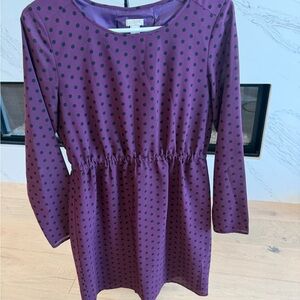 J. Crew Kids Dress in Plum with Black Dots
